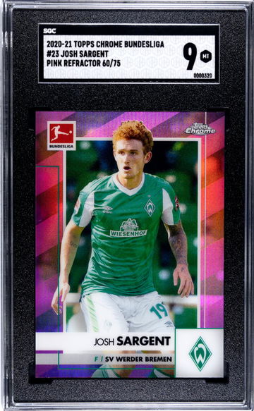 2020 Topps Chrome #23 Josh Sargent Pink Refractor SGC 9