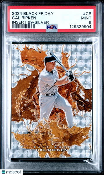 2024 Panini Black Friday Insert 99 Cal Ripken #CR Silver PSA 9