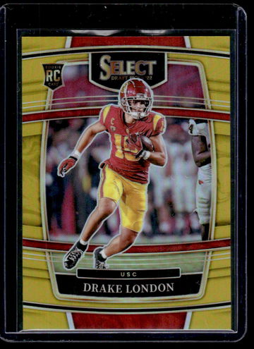 2022 Panini Select Draft Picks Gold Prizm Drake London #7 RC Concourse /10