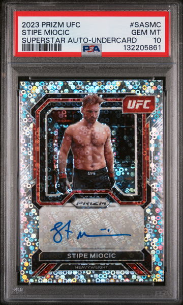 2023 Panini Prizm UFC Superstar Autographs Superstar Auto-Undercard Stipe Miocic #SASMC /132205861 PSA 10