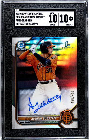 2022 Bowman Chrome Adrian Sugastey 1st Auto Refractor CPA-AS numbered 466/499