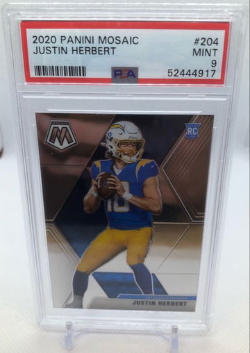 2020 Panini Mosaic Justin Herbert #204 PSA 9
