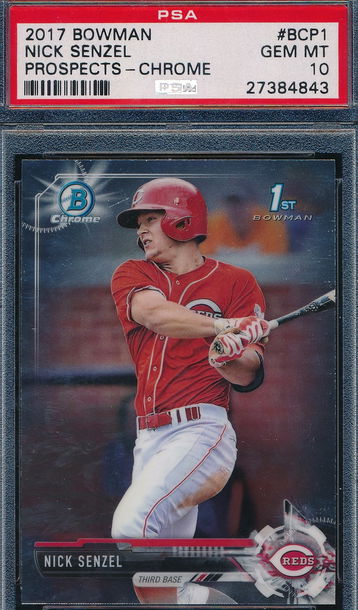 2017 Bowman Chrome Prospects Nick Senzel RC PSA 10 GEM MT 4843