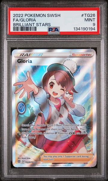 2022 Pokemon Sword and Shield Brilliant Stars Trainers Gallery Gloria #TG26 PSA 9