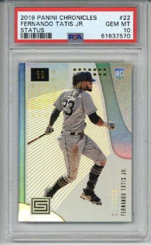 2019 PANINI CHRONICLES STATUS #22 FERNANDO TATIS JR. CARD PADRES PSA 10 LOW POP