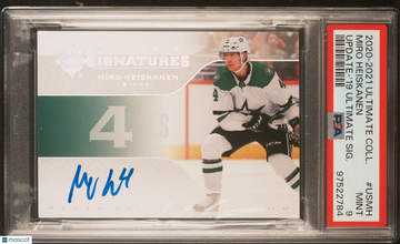 2020-2021 Upper Deck Ultimate Collection Update Miro Heiskanen #USMH Update-'19 Ultimate Sig. PSA 9