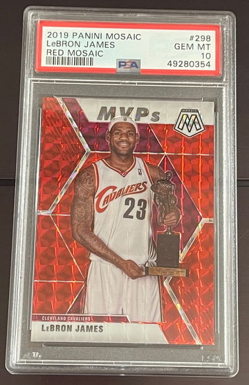 PSA 10 2019 Mosaic MVP Lebron James Red Mosaic