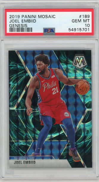 Joel Embiid 2019 Panini Mosaic Genesis PSA 10 #189