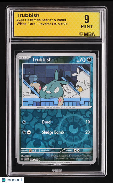 2025 Pokemon Scarlet & Violet White Flare Trubbish Reverse Holo MBA 9 #59