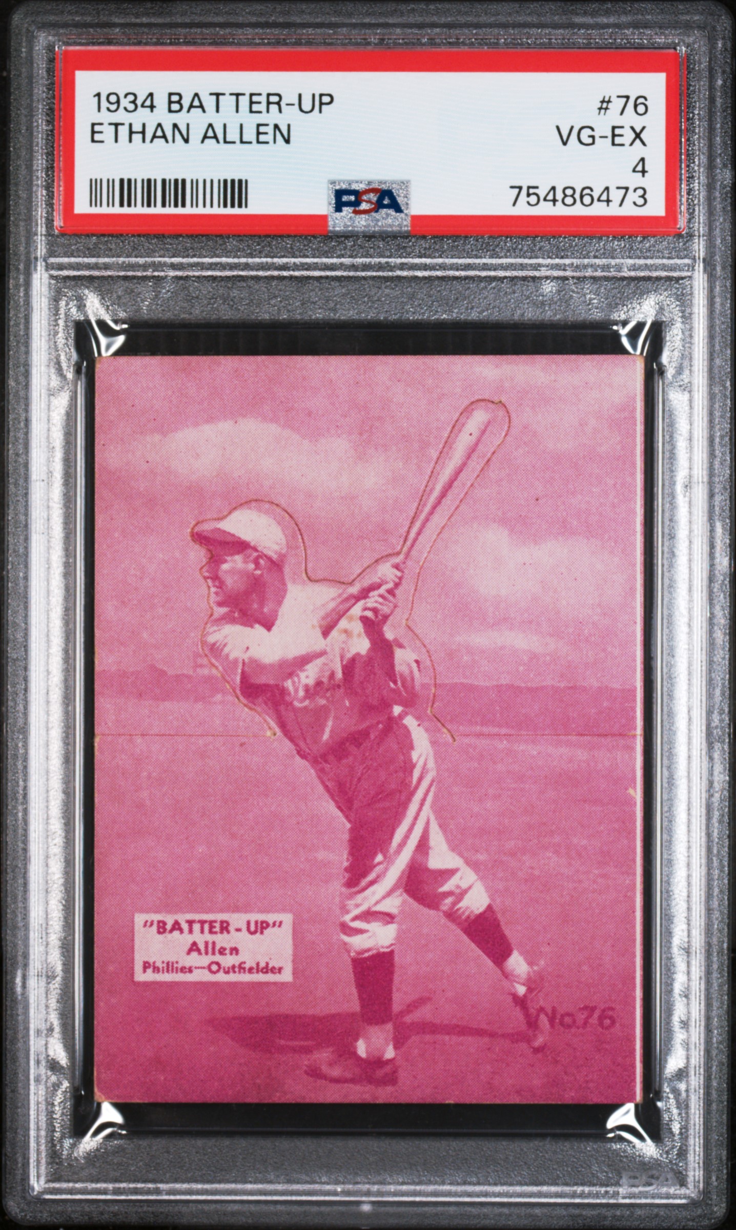 1934 Batter-Up #76 Ethan Allen Phillies PSA 4