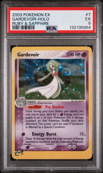 2003 Pokemon Ex Ruby and Sapphire Holo Gardevoir #7 PSA 5