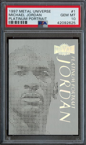 1997 Metal Universe Michael Jordan Platinum Portrait PSA 10