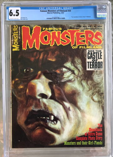 Famous Monsters of Filmland #33 (1965) CGC 6.5 -- The Hunchback of Notre Dame