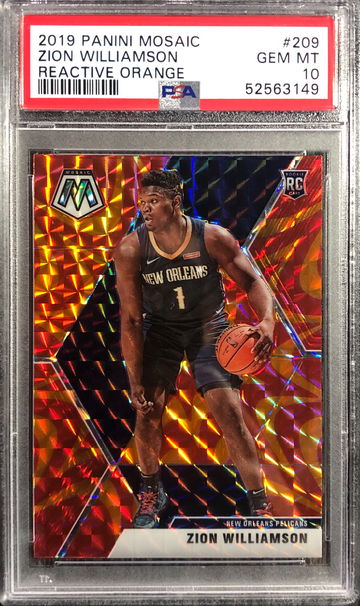 2019 Mosaic Zion Williamson #209 Reactive Orange PSA 10 GEM MINT 