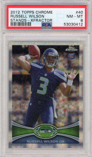 RUSSELL WILSON RC 2012-13 Topps Chrome Xfractor PSA 8 #40 Rookie Seahawks 