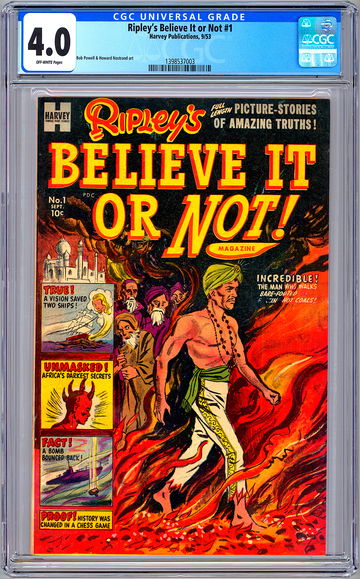 RIPLEY’S BELIEVE IT OR NOT #1 CGC 4.0 GA CLASSIC PREMIERE ISSUE HARVEY PUB 1953