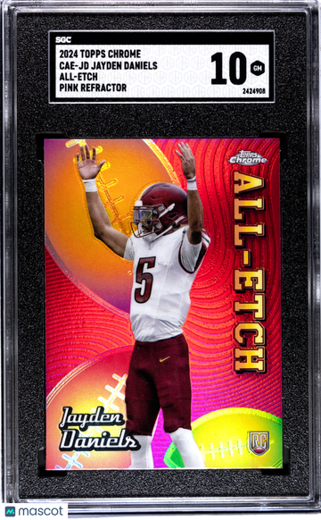 2024 Topps Chrome Jayden Daniels #CAE-JD All Etch Pink Refractor SGC 10