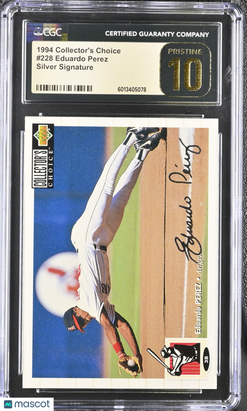 1994 Collector's Choice Eduardo Perez #228 Silver Signature CGC 10