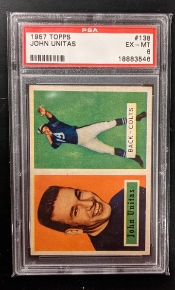1957 Topps Johnny Unitas Rookie PSA 6 Centered RC