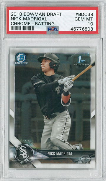 2018 Bowman Nick Madrigal #BDC38 PSA 10 Cubs