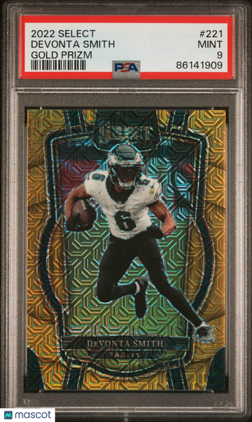 2022 Panini Select Devonta Smith Gold Prizm PSA 9