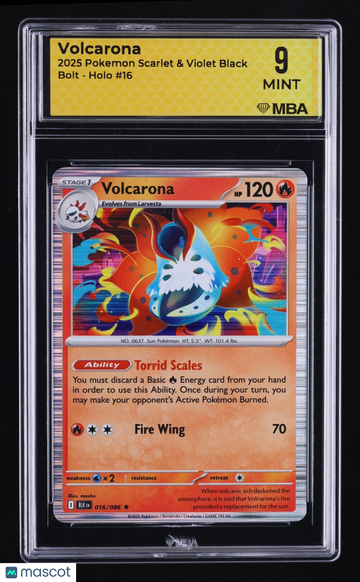 2025 Pokemon Scarlet & Violet Black Bolt Volcarona Holo MBA 9 #16