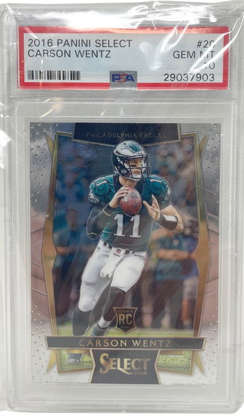 2016 Panini Select Concourse Carson Wentz #20 rookie RC PSA 10 