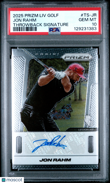 2025 Panini Prizm LIV Golf Throwback Signatures Jon Rahm #TS-JR PSA 10