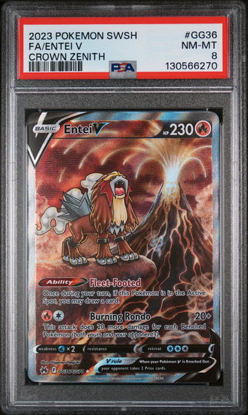 2023 Pokemon Sword and Shield Crown Zenith Entei V #GG36 PSA 8