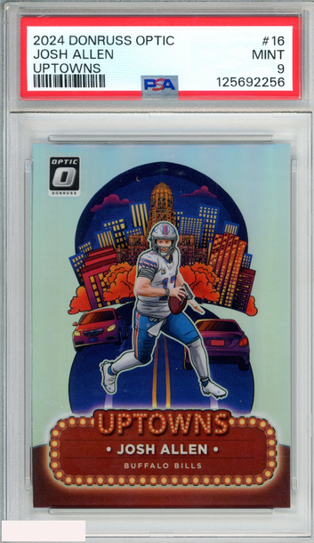 2024 PANINI DONRUSS OPTIC UPTOWNS JOSH ALLEN #16 BUFFALO BILLS PSA 9 MINT
