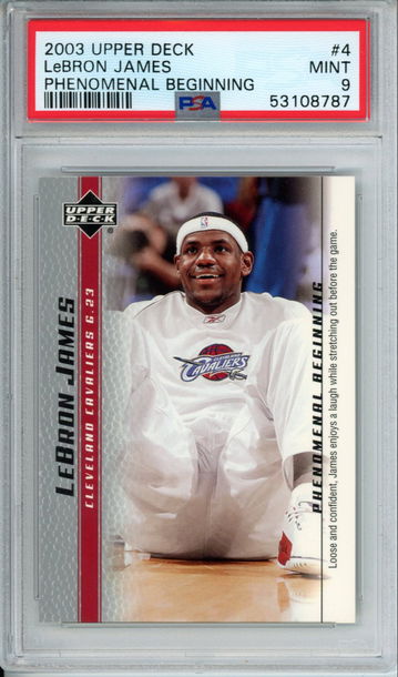 LEBRON JAMES 2003 Upper Deck Phenomenal Beginning #4 PSA 9 Mint Cavs Lakers Heat