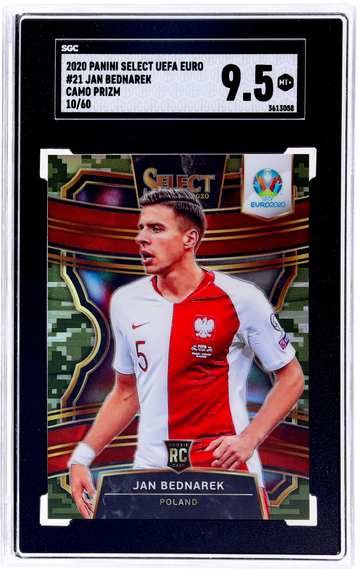 2020 Panini Select UEFA Euro Camo Prizm Jan Bednarek #21 RC /60 SGC 9.5