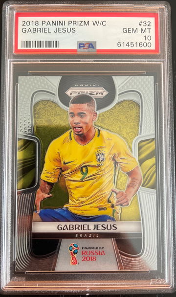 2018 Panini Prizm World Cup Gabriel Jesus PSA 10