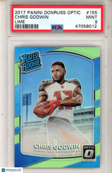 2017 Panini Donruss Optic Chris Godwin #155 Lime PSA 9