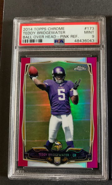 2014 Topps Chrome Teddy Bridgewater RC #173 Pink Refractor PSA 9 Mint 