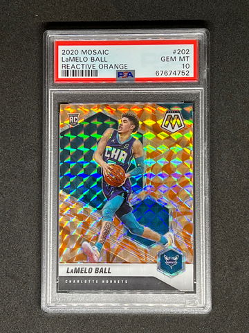 LaMelo Ball 2020 Mosaic Reactive Orange Prizm Rookie PSA 10
