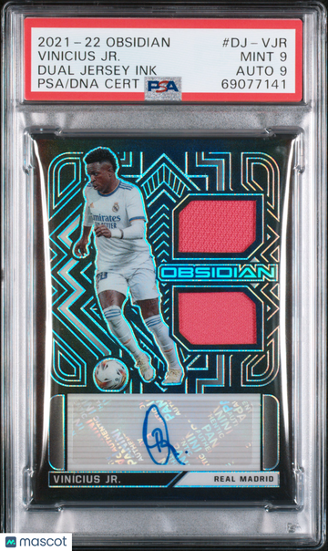 2021 Panini Obsidian Dual Jersey Ink Vinicius JR. #DJ-VJR PSA 9 Auto 9