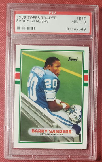 1989 Topps Traded Barry Sanders #83T PSA 9 MINT