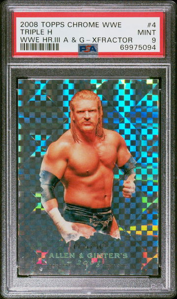 Triple H WWE PSA 9 Topps Chrome XFractor 2008 Allen & Ginter Heritage Low Pop!