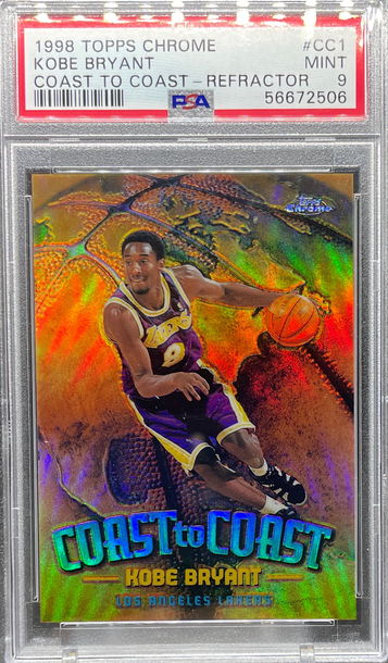 1998 Topps Chrome Kobe Bryant Coast To Coast Refractor PSA 9