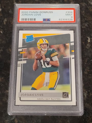 2020 Panini Donruss #304 Jordan Love PSA 9 Green Bay Packers MNT