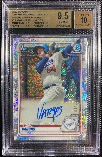 2020 Bowman Miguel Vargas Speckle Refractor /299 Auto BGS 9.5/10
