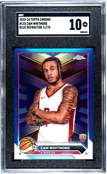 2023-24 Topps Chrome #133 Cam Whitmore Blue Ref. /75 SGC 10