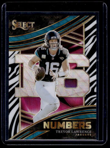 2023 Panini Select Numbers Zebra Trevor Lawrence #NMB-TLA Prizm