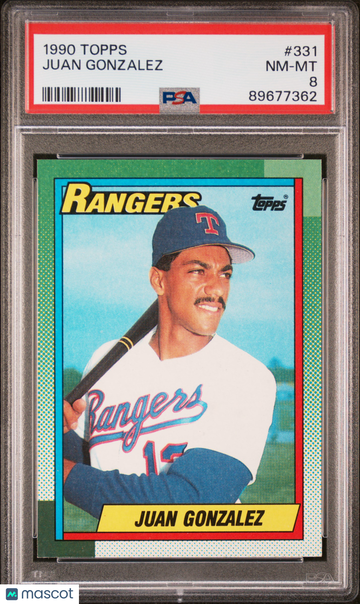 1990 Topps Juan Gonzalez #331 PSA 8