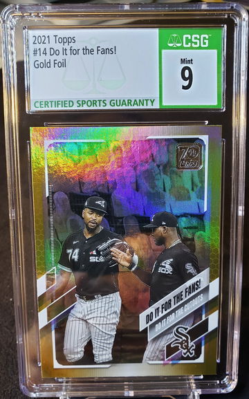 2021 Topps Do It For The Fans #14 Gold Foil White Sox Robert Jimenez Mint CSG 9