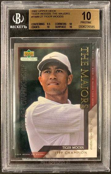 BGS 10 POP 5 Tiger Woods 2002 Upper Deck Tiger Woods The Majors #TWM-27 Golf - DHL Express Air 5-6 Days with Tracking