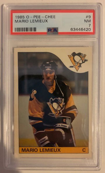1985 Mario Lemieux O-Pee-Chee OPC Rookie RC PSA 7 NM