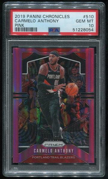 2019 Panini Chorincles Prizm Update Pink Carmelo Anthony PSA 10