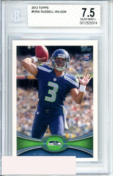 2012 TOPPS RUSSELL WILSON #165 SEATTLE SEAHAWKS ROOKIE RC BGS 7.5 NM +